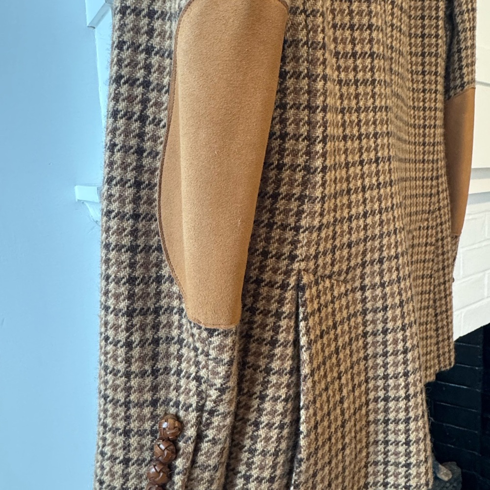 Beautiful Ralph Lauren Tan and Brown Wool Houndstooth Blazer - Picture 5 of 15